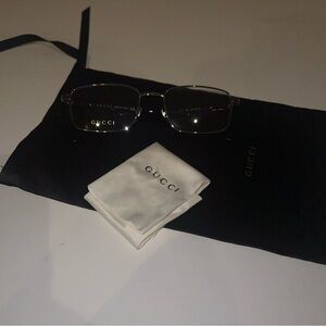 GUCCI GG1801O 005 Silver Black Men's 56 19 145 mm Eyeglasses